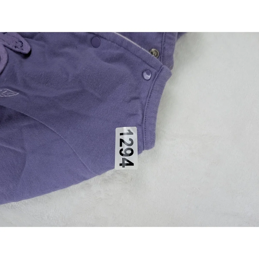 Vintage Cotton Jacket Baby Girl 3 Months Purple Squirrel Woodland 90s Y2K Snap
